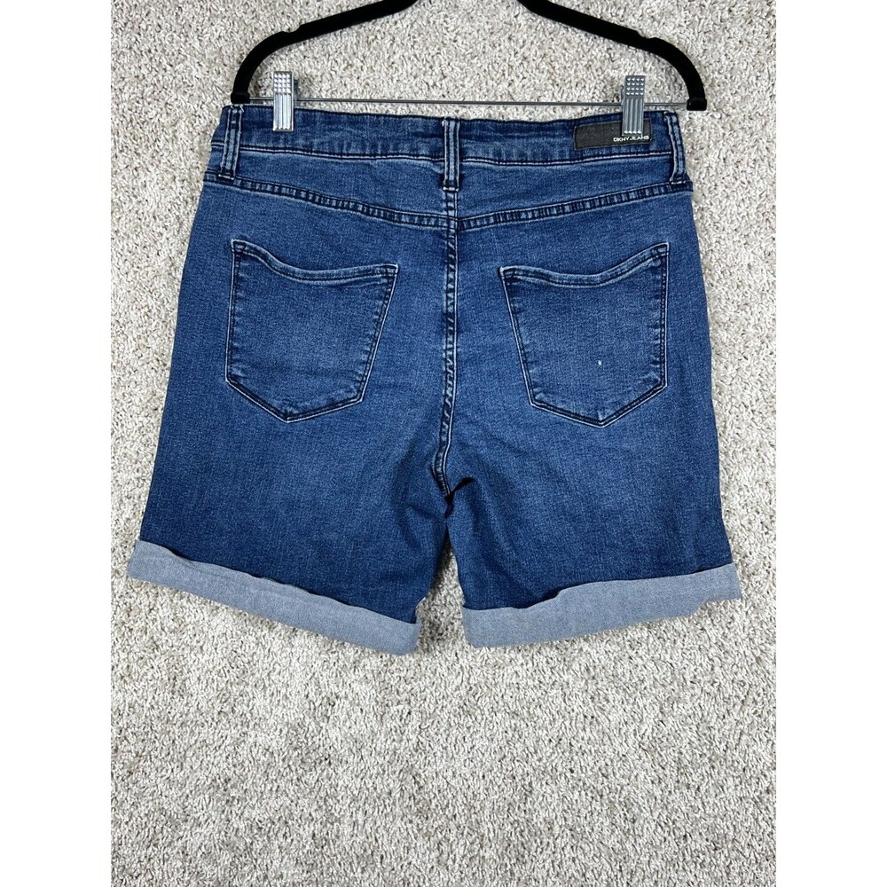 DKNY Jeans Women Denim Shorts Cuffed Stretch Blue Size 8 Casual Summer - Picture 6 of 9